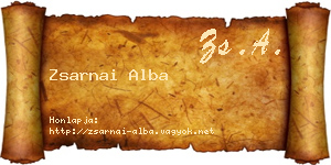 Zsarnai Alba névjegykártya